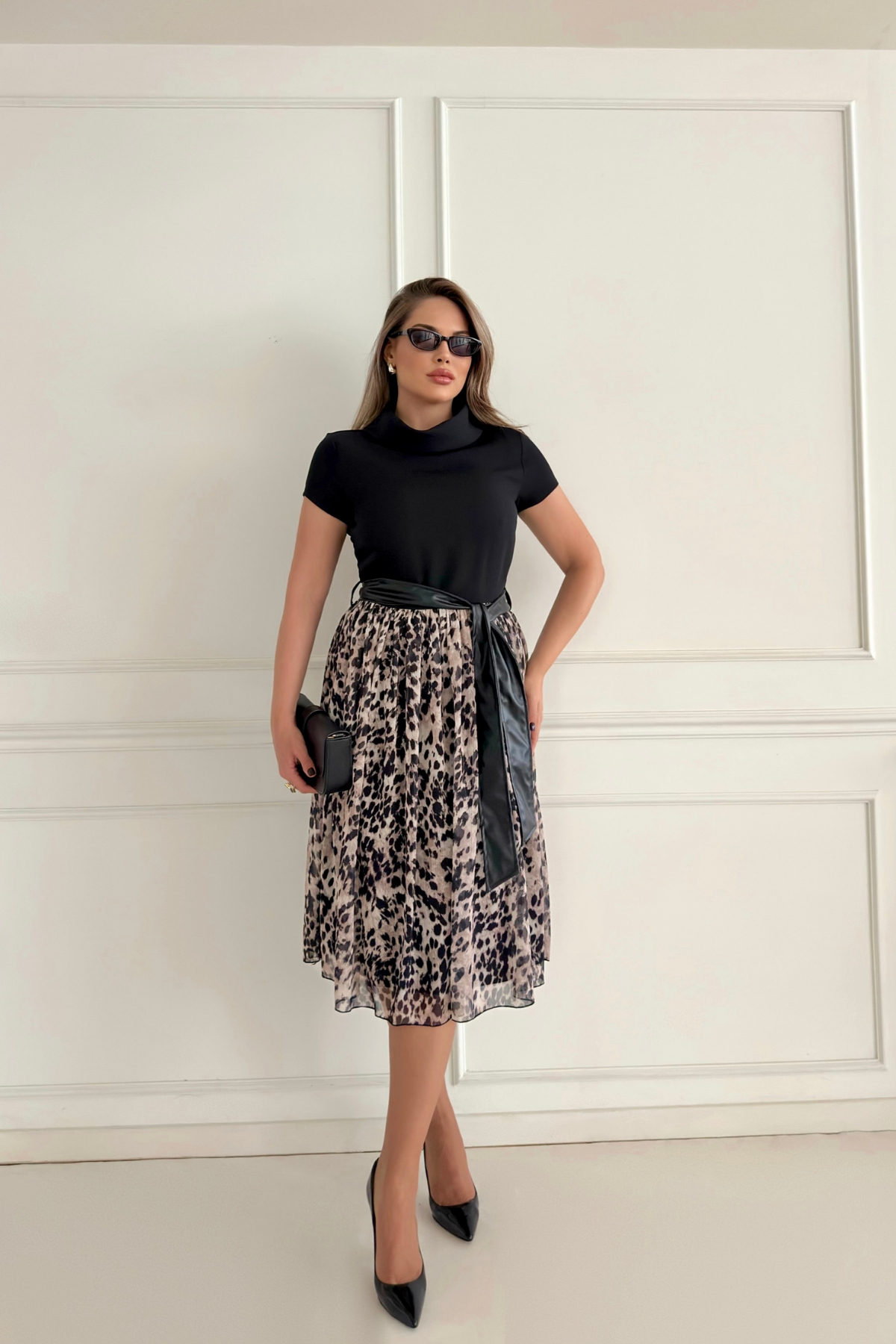 Платье с леопардовым узором