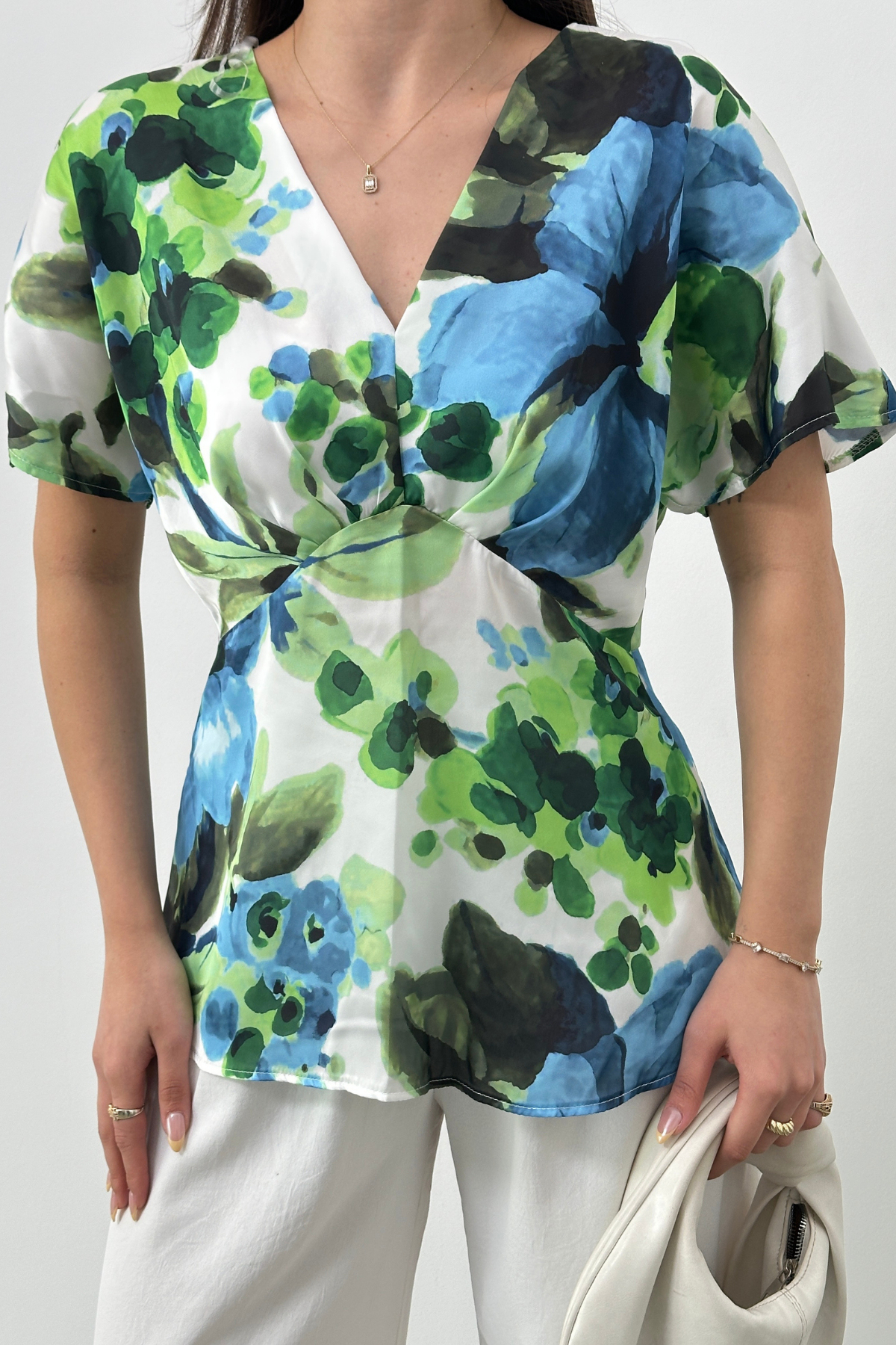 PATTERNED SATIN BLOUSE