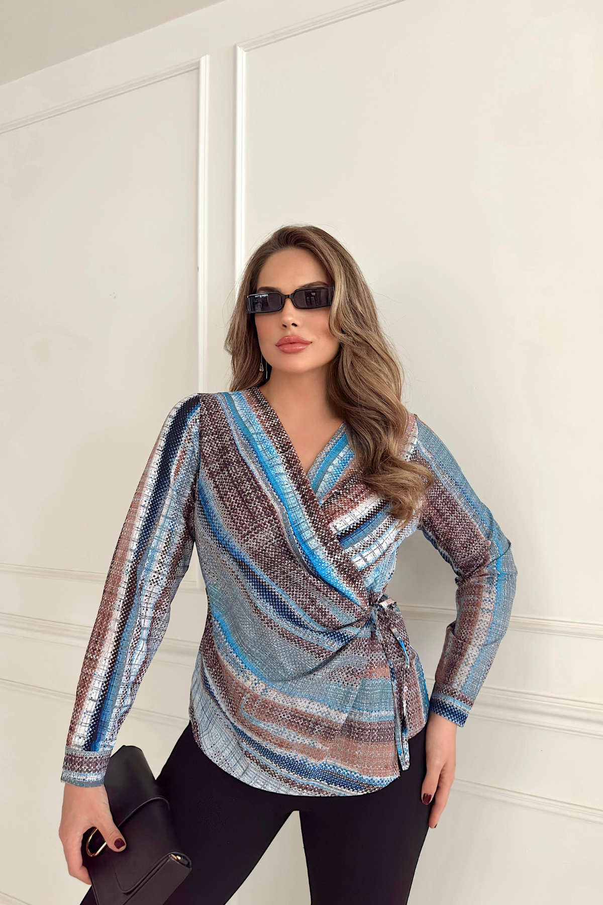 PATTERNED SATIN BLOUSE