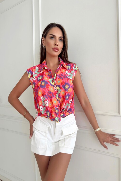 Çiçek Desenli Gömlek