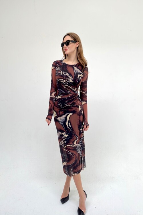 GATHERED WAİST TULLE DRESS