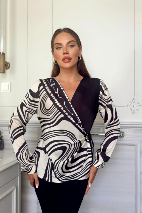 Bağlamalı Kruvaze Bluz