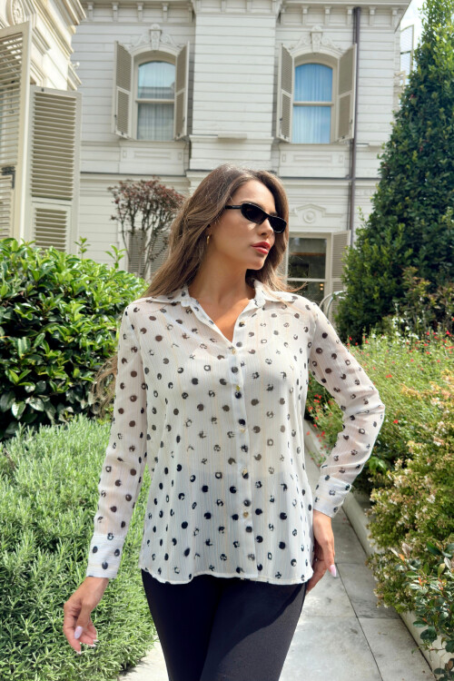 Шифоновая рубашка с узором