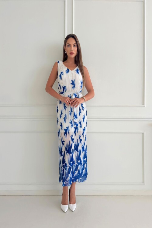 Piliseli Şifon Elbise