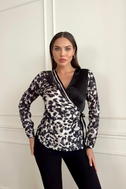 Kruvaze Saten Bluz