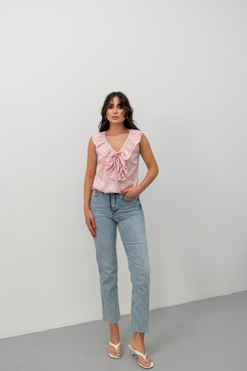 Жаккардовая атласная блузка