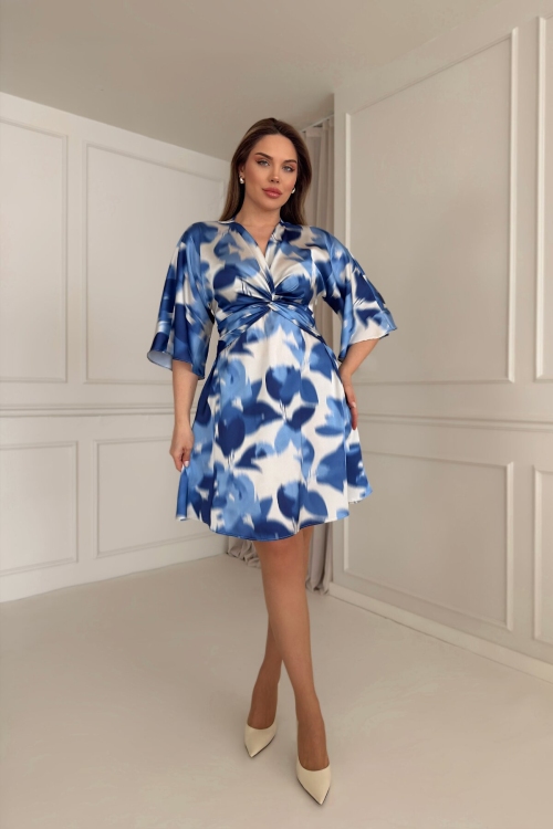 PATTERNED SATIN DRESS