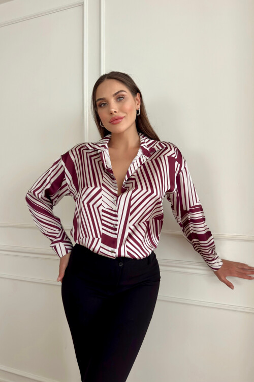 PATTERNED SATIN SHIRT