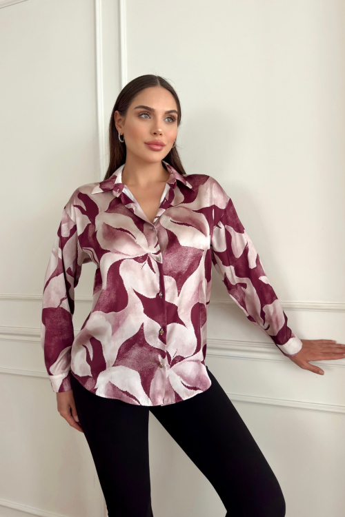 PATTERNED SATIN SHIRT