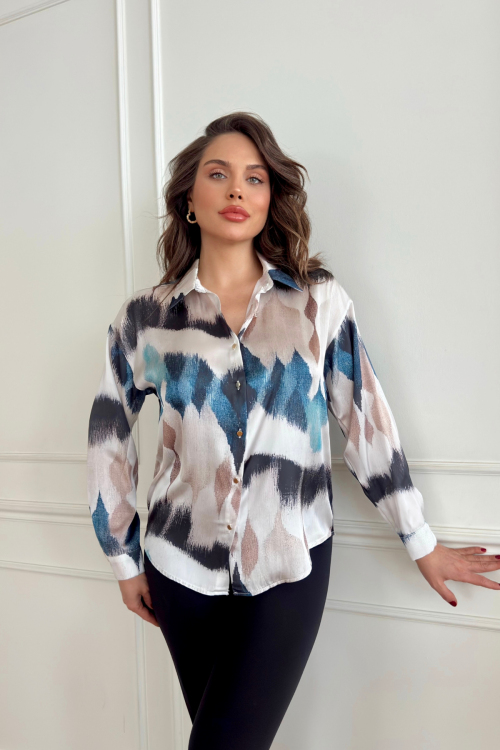 Атласная рубашка с узором