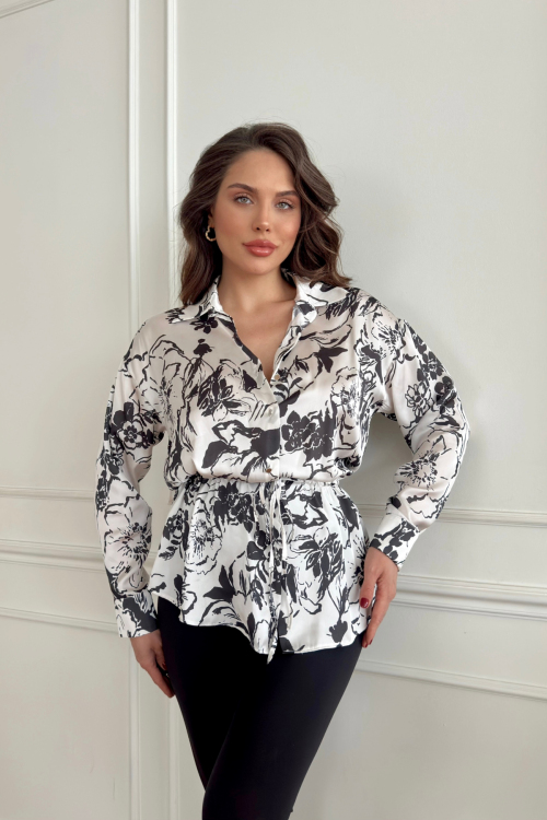 Bağlamalı Saten Gömlek